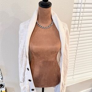 Banana Republic Cream Cable Knit Shawl Collar Cardigan XL